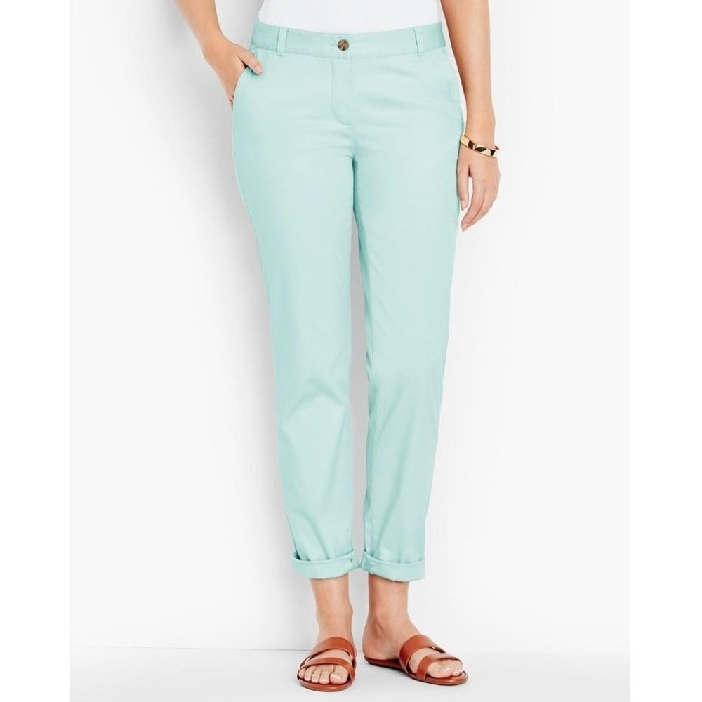 Talbots The Weekend Chino Women 20WP Mint Relaxed Fit Coastal Grandma Preppy